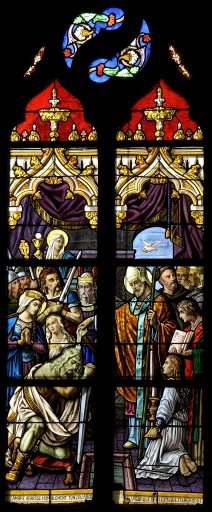 Verrière à personnages de la baie 12 : Baptême de Clovis