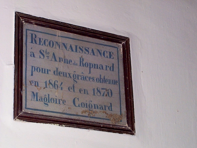 Ex-voto, Ropenard (Maure-de-Bretagne fusionnée en Val d'Anast en 2017)