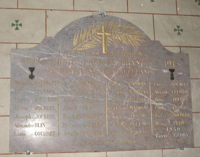 Tableau commémoratif des morts de la guerre 1914-1918