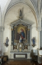 Ensemble de l'autel secondaire nord : autel, tabernacle, 2 gradins d'autel, 3 degrés d'autel, retable