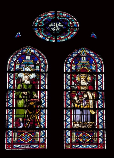 Verrière à personnages de la baie 108 : Moïse et Aaron